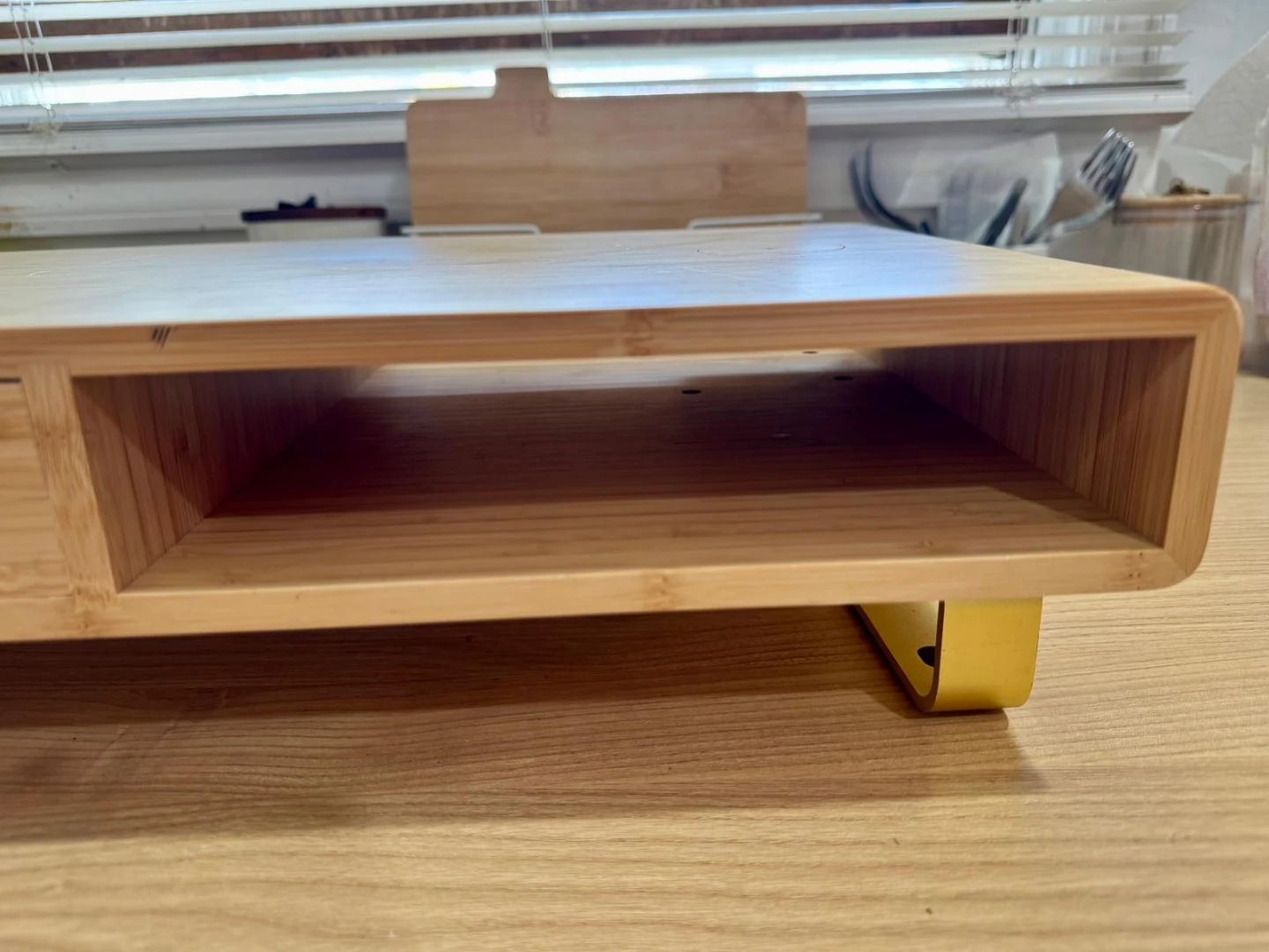 Bamboo Laptop Stand with Drawer and USB Ports - photo 3