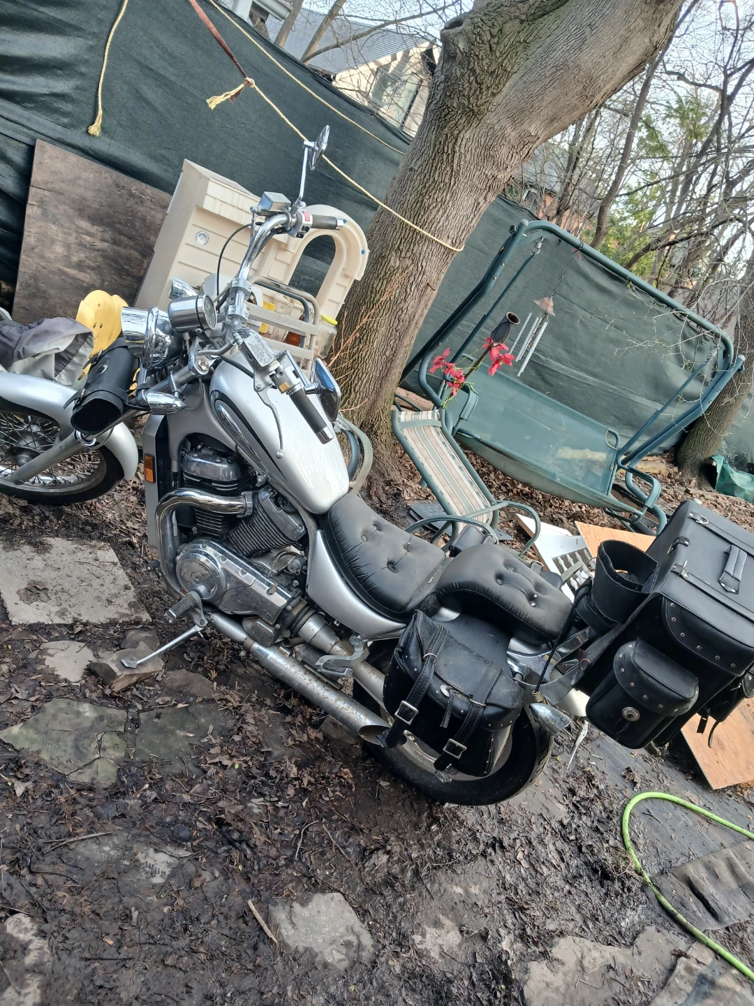 Silver Cruiser Motorcycle with Saddlebags - photo 2