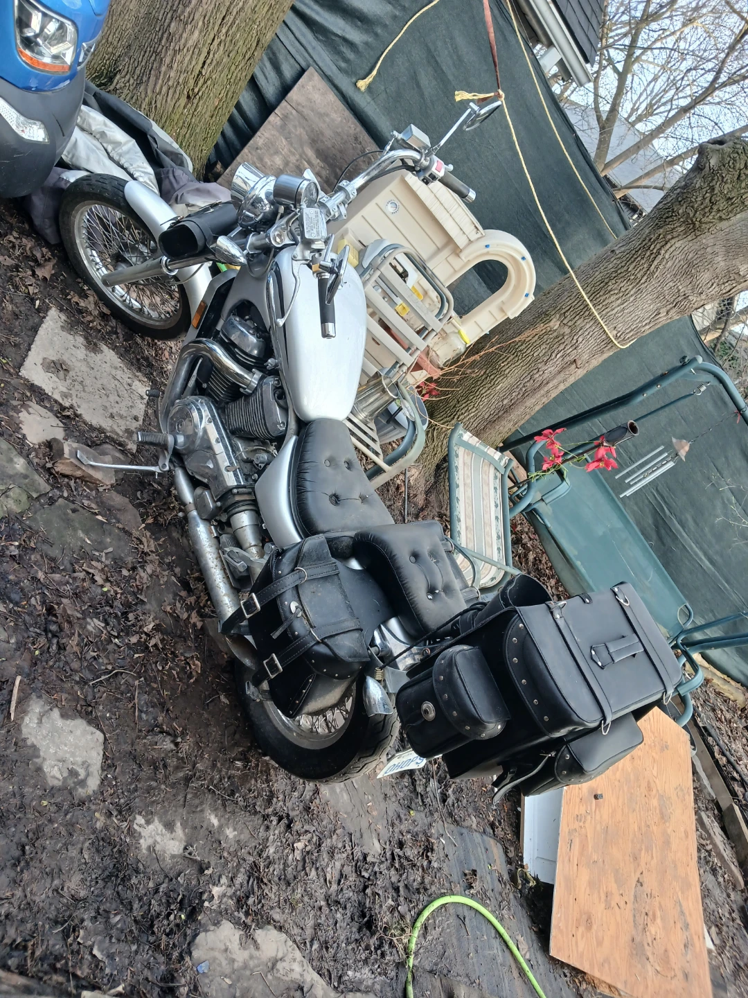 Silver Cruiser Motorcycle with Saddlebags - photo 3