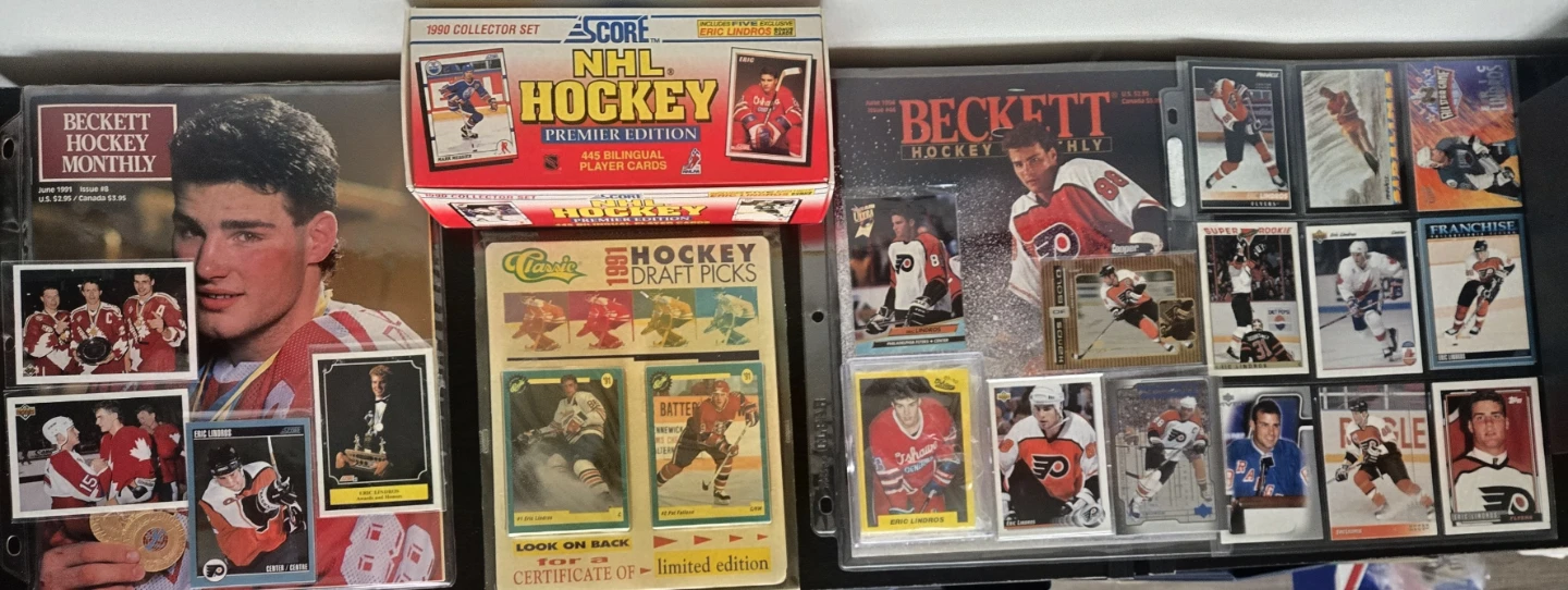 Eric Lindros Rookie Cards, Pre Rookie, Sets & Becketts