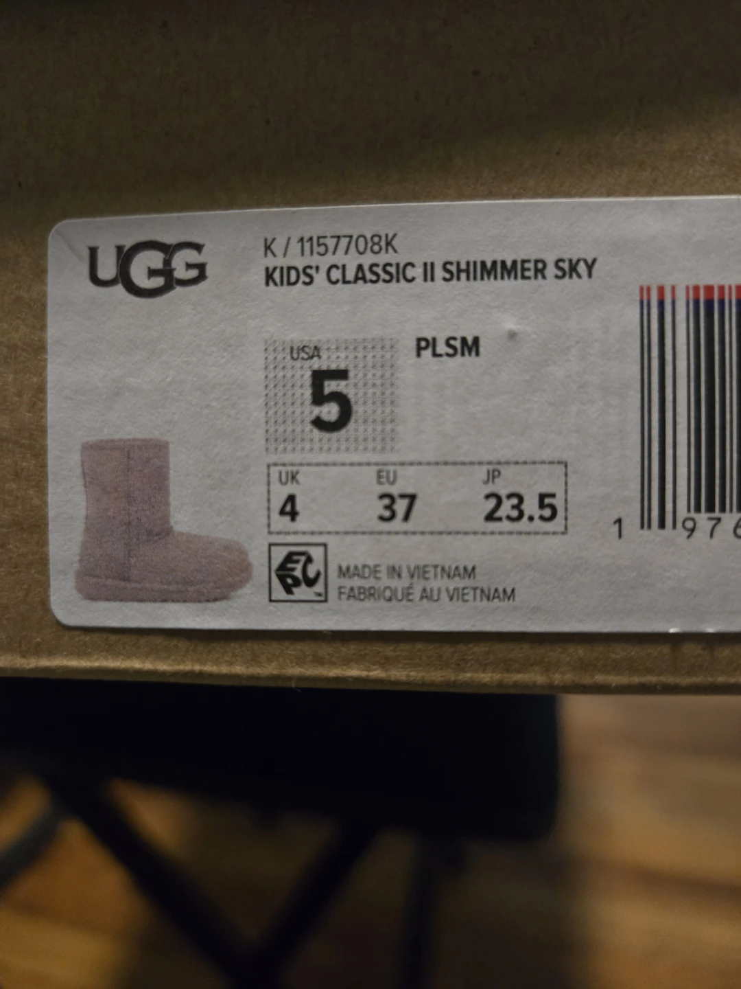 Ugg Kids' Classic II Shimmer Sky Boots - Size 5 - photo 5