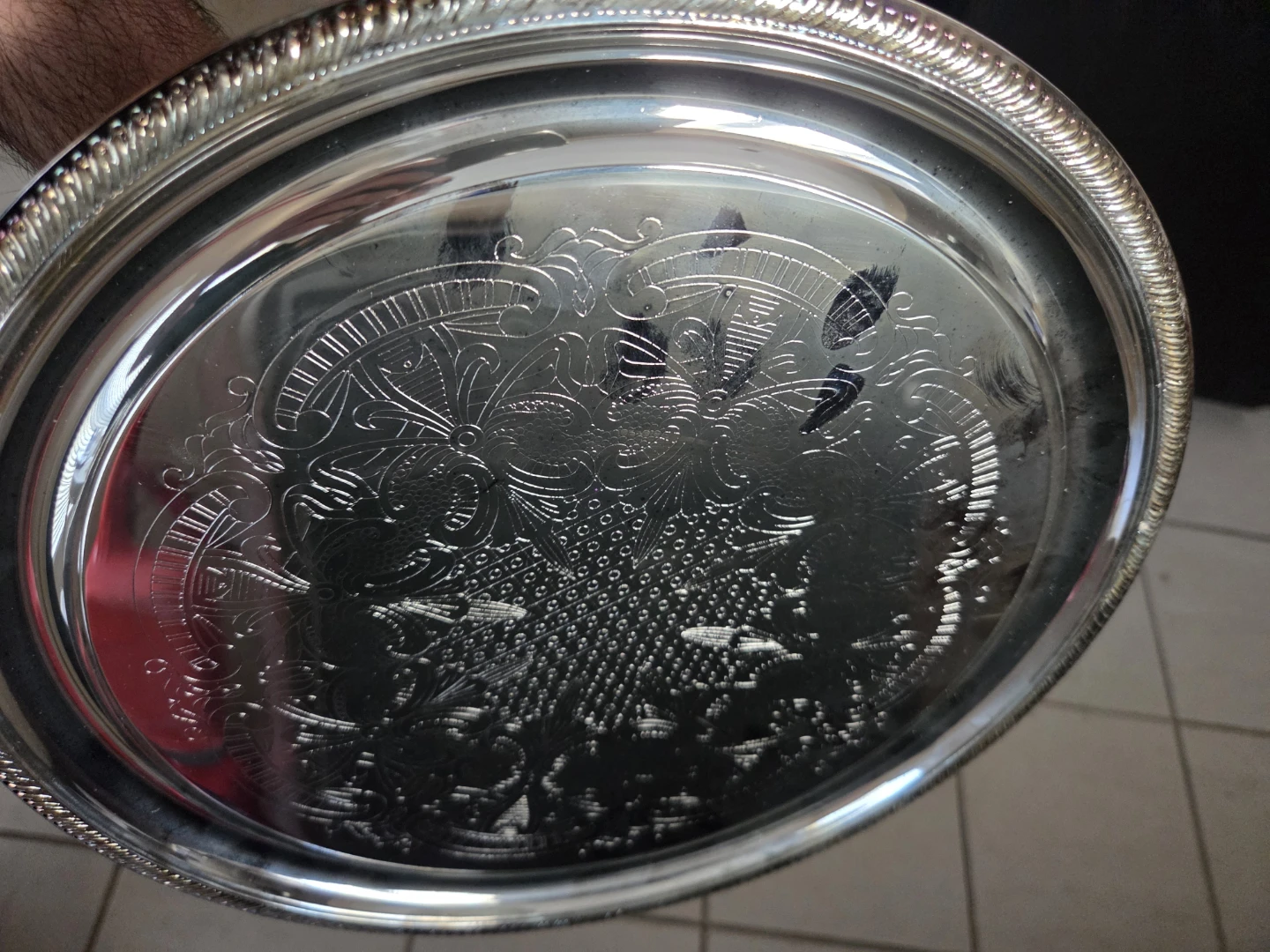 Cake stand Silver Plated E.P. Iron. Vintage Classic