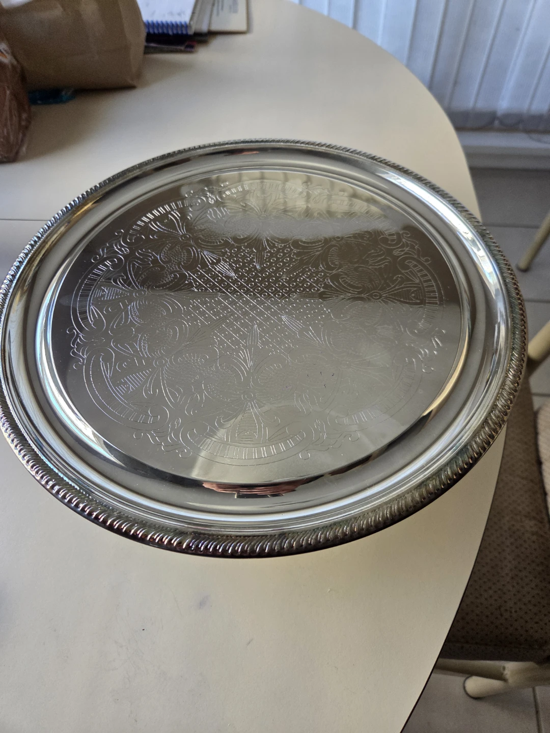 Cake stand Silver Plated E.P. Iron. Vintage Classic - photo 3