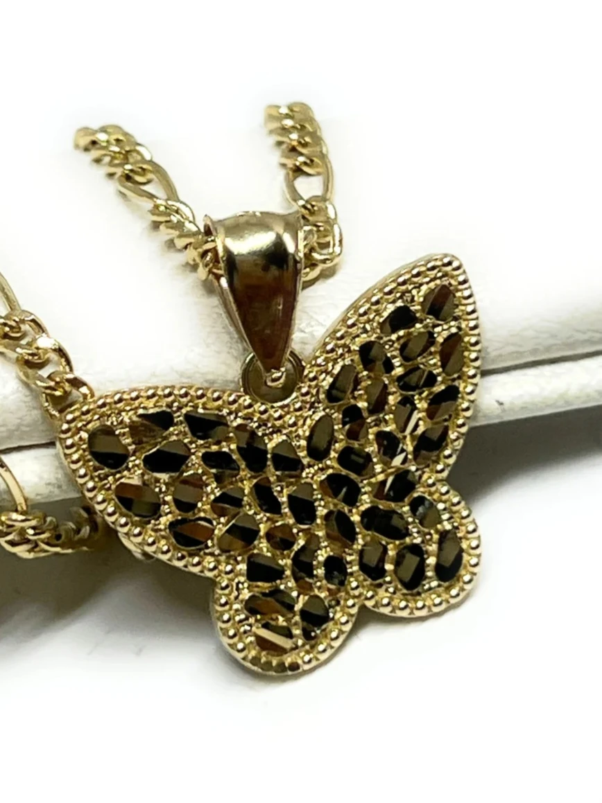 Gold Butterfly Pendant & chain.