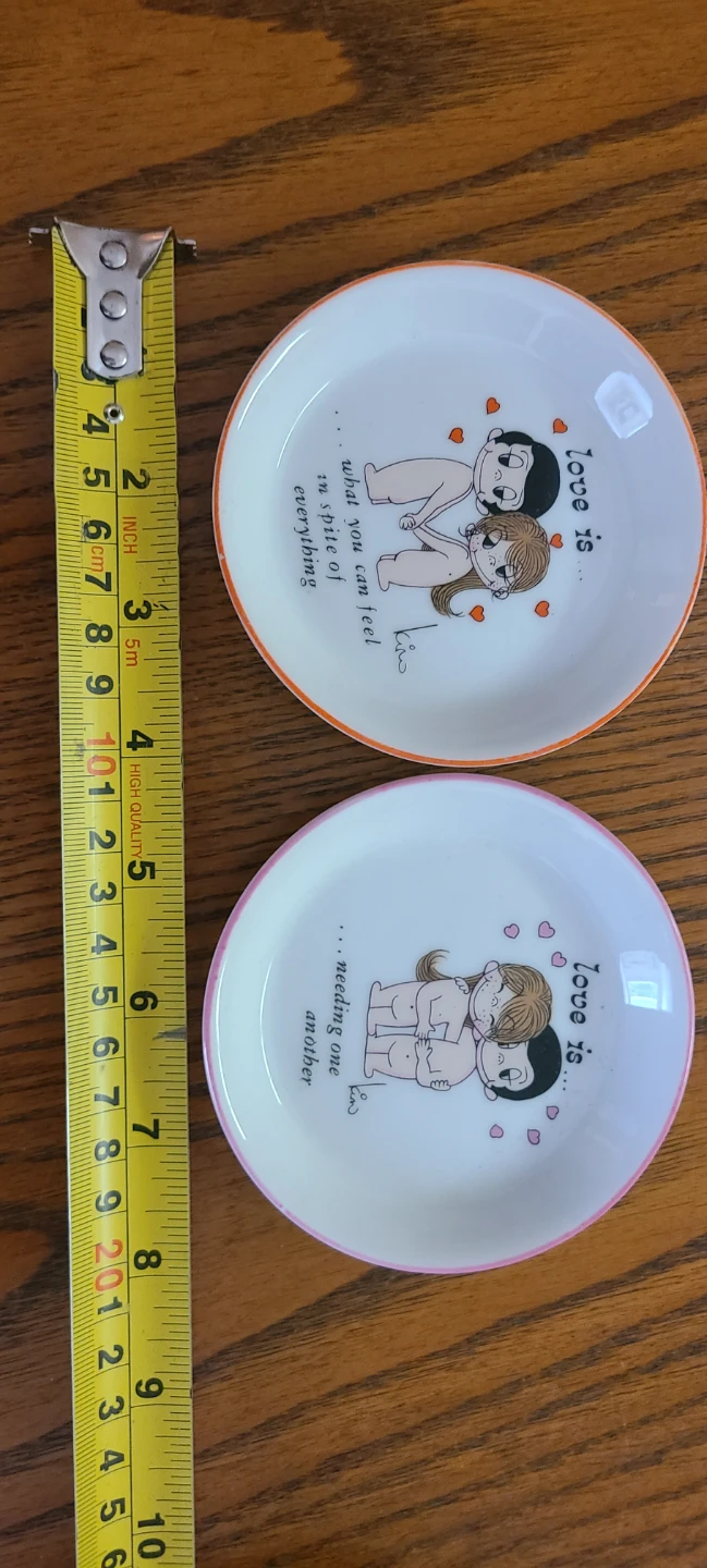 Set of 2 Love Is... Ceramic Ring Dishes