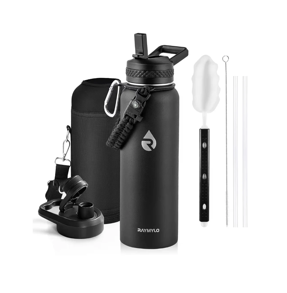 40oz Insulated Water Bottle Triple Wall Stainless Steel, Black
