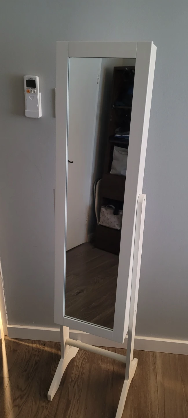 White Jewellery Armoire Mirror Stand