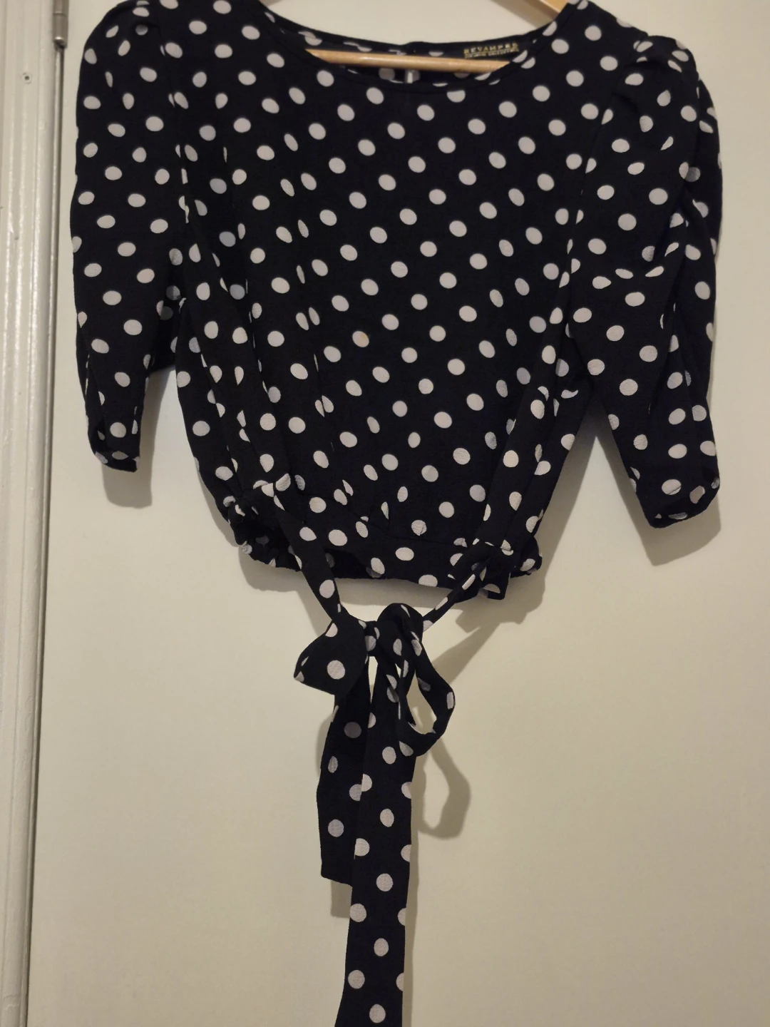 Revamp Collection Women's Polka Dot Blouse - Navy/White
