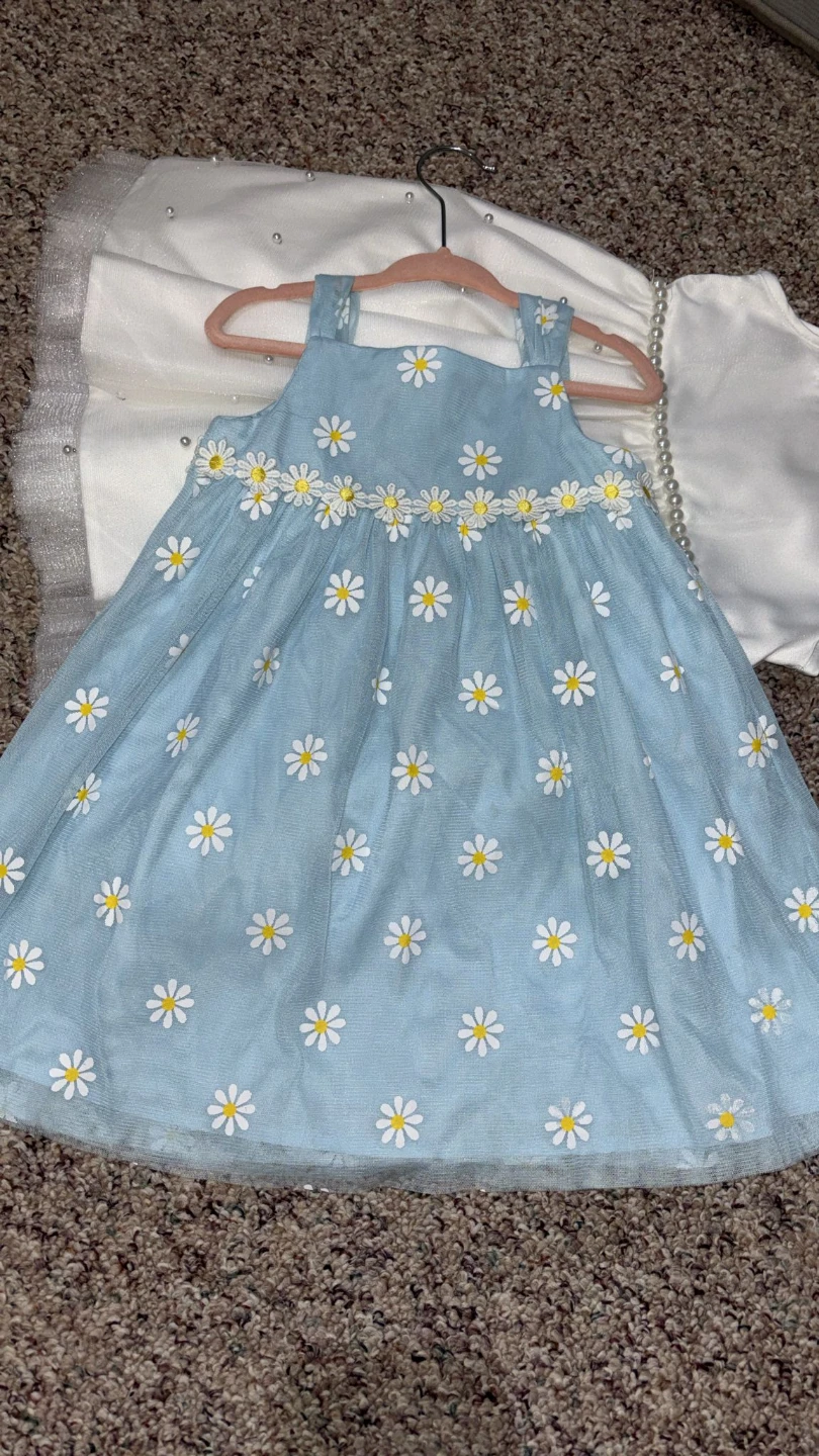 Baby Girls Blue Daisy Dress