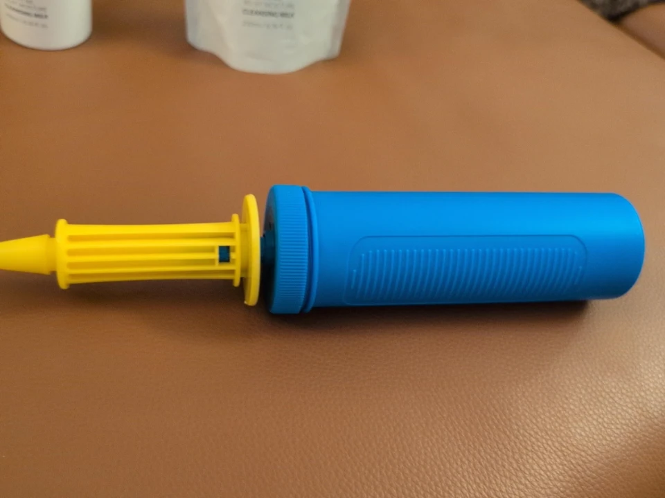 Blue and Yellow Balloon Pump
