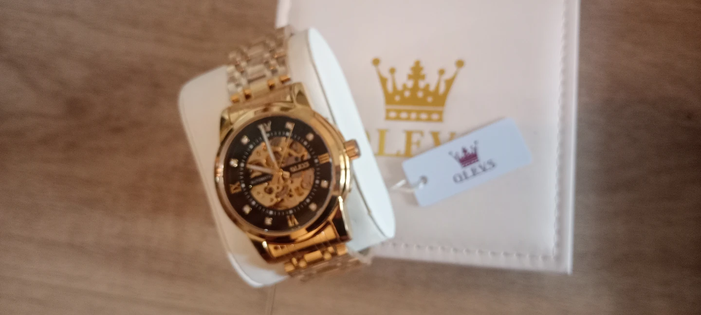Olevs Automatic Gold Skeleton Watch - photo 3