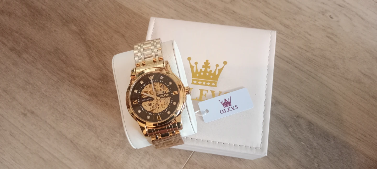 Olevs Automatic Gold Skeleton Watch - photo 2