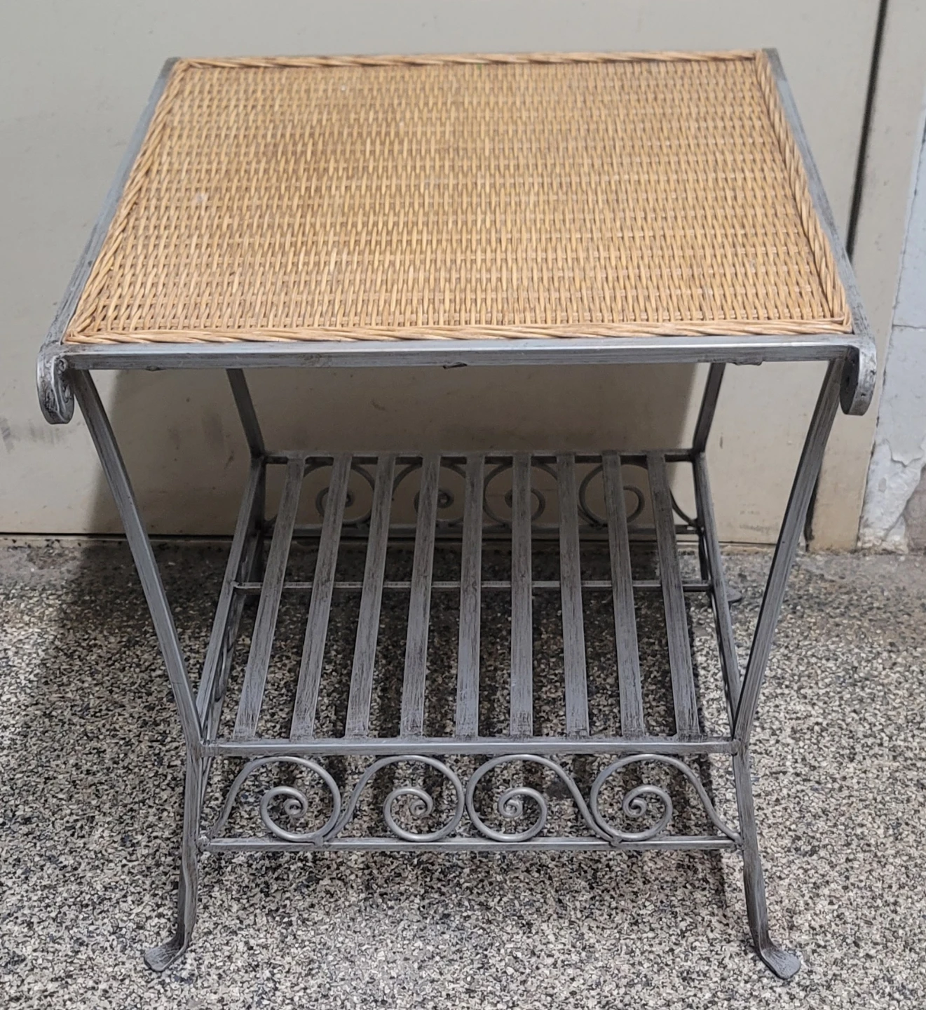 Wicker Top Side Table