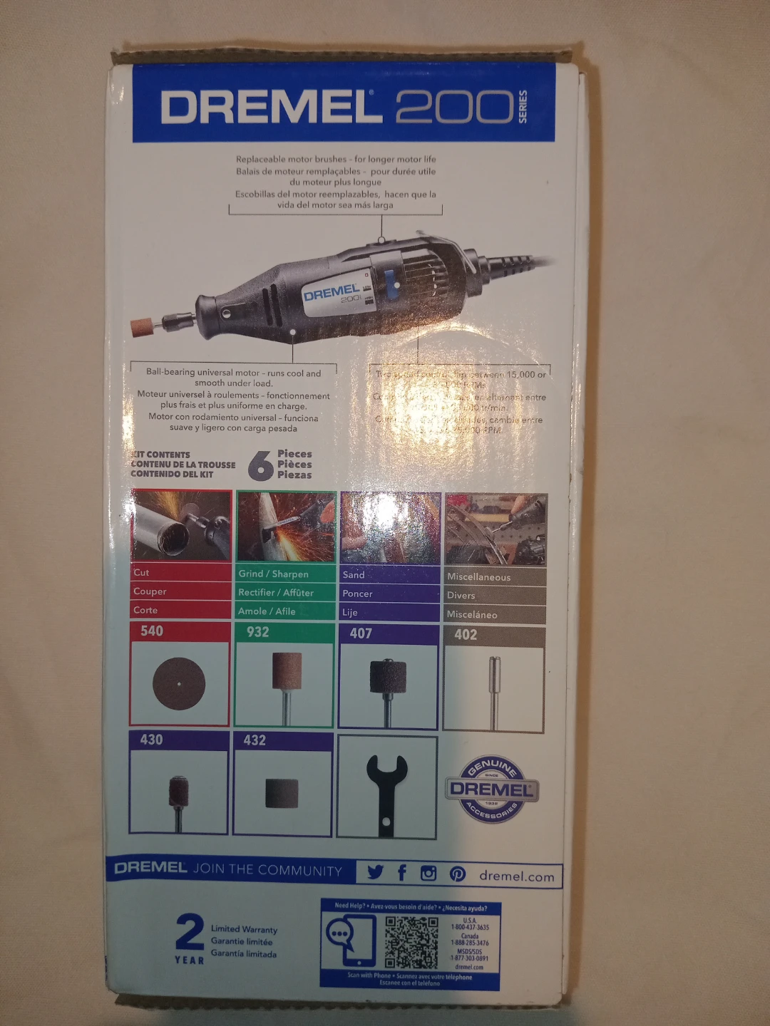Dremel 200 Series Corded Two-Speed Rotary Tool Kit - photo 2