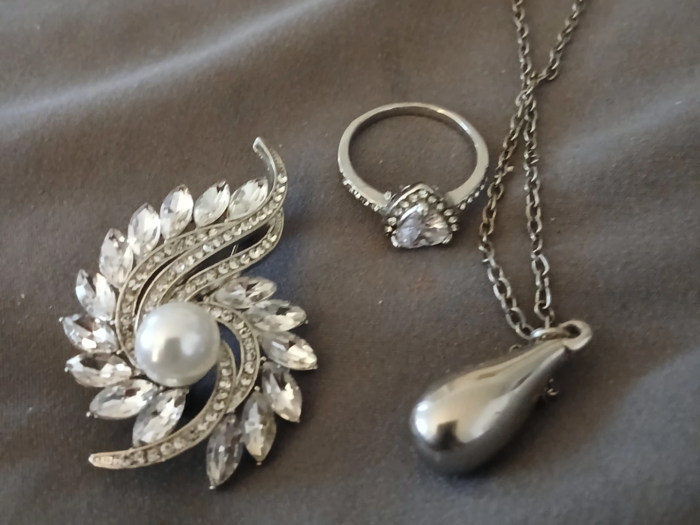 Brooch, Ring, and Pendant Set