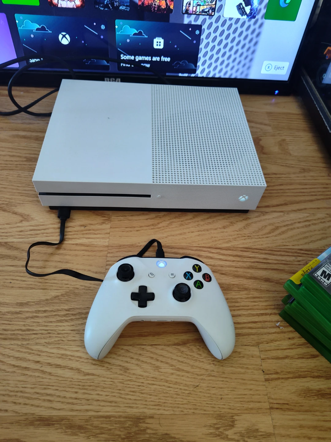 Xbox One S Console with Controller and Games