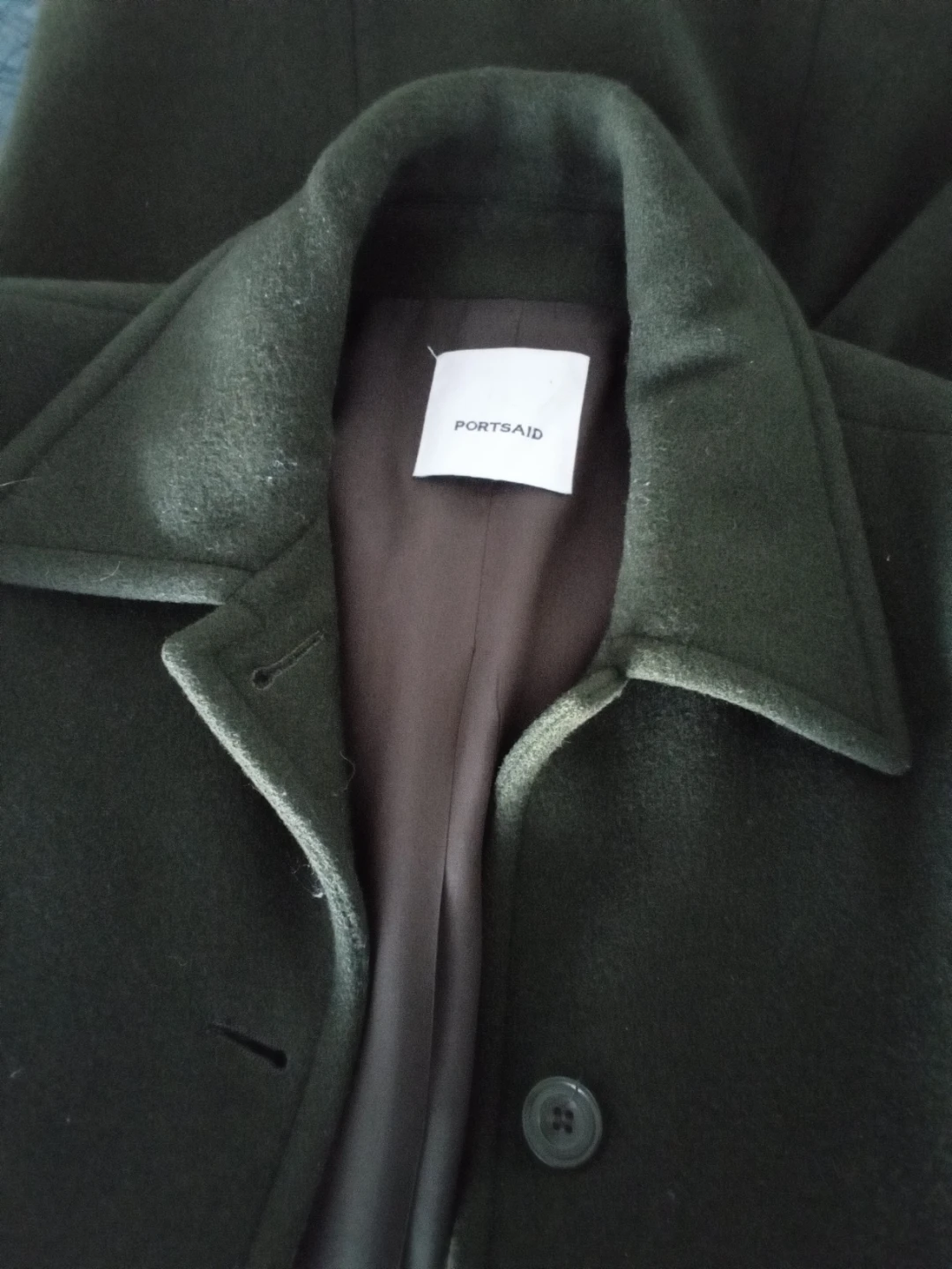 PORTSAID Women's Green Wool Blend Coat - Size S - photo 3