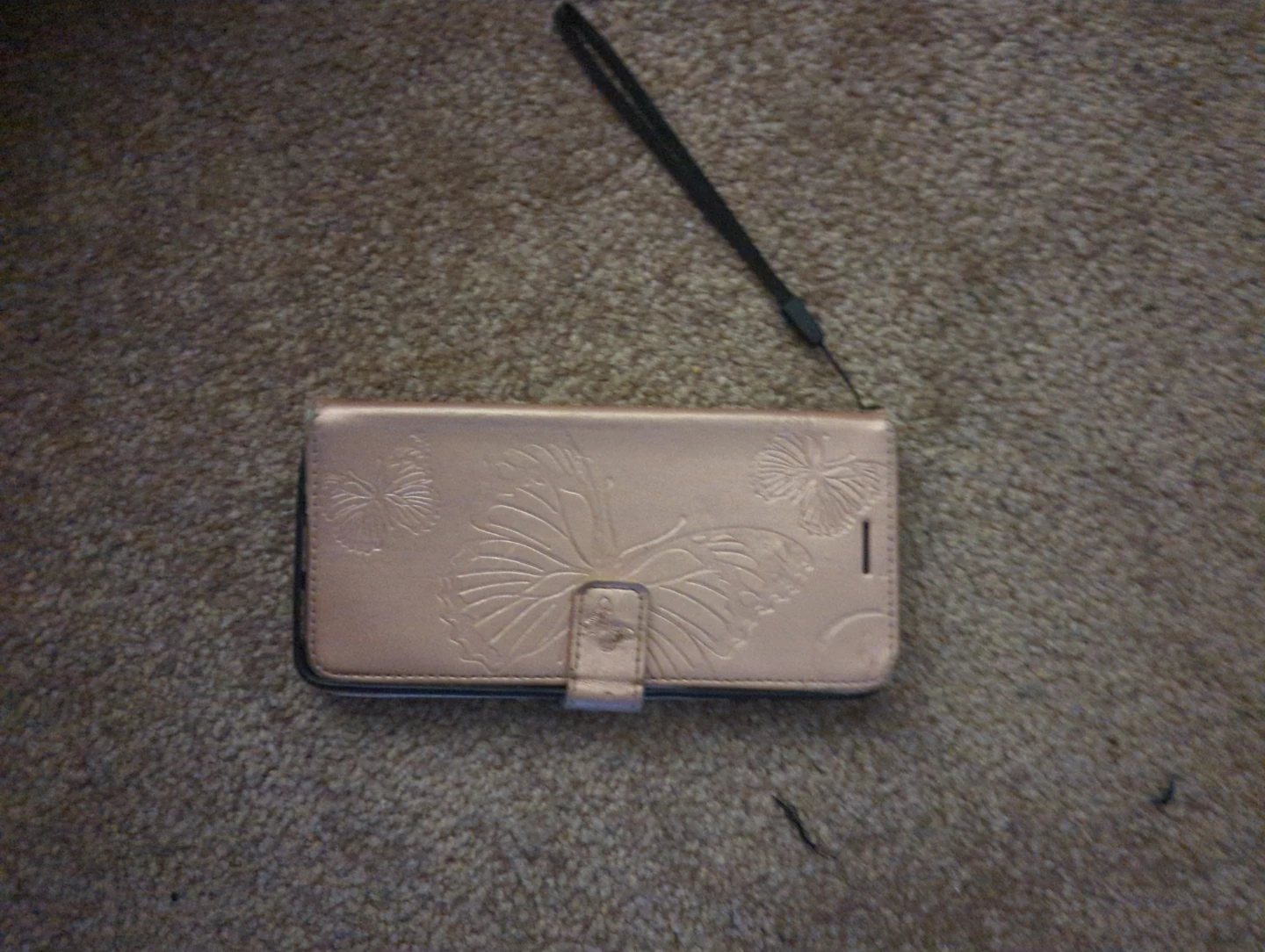 Rose Gold Butterfly Folio Phone Case