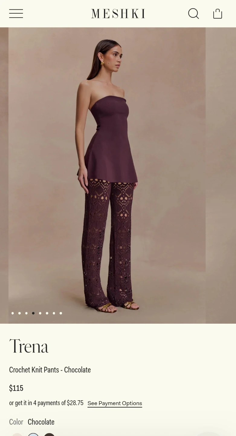 MESH KI Anette Bandage Knit Strapless Top - Chocolate