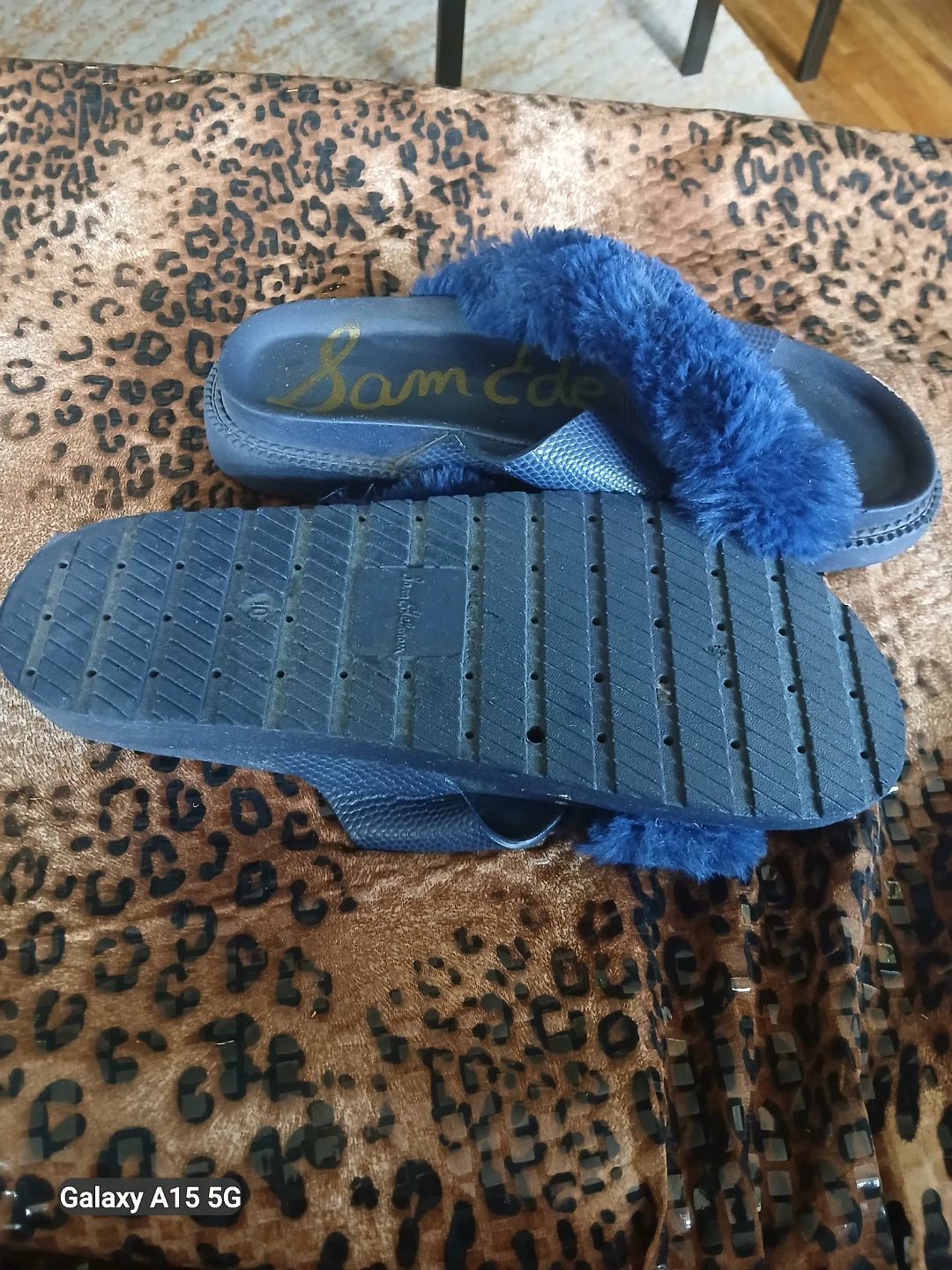 Sam Edelman Blue Fuzzy Slide Sandals - photo 2
