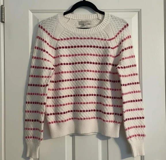 LOFT Striped Textured Sweater