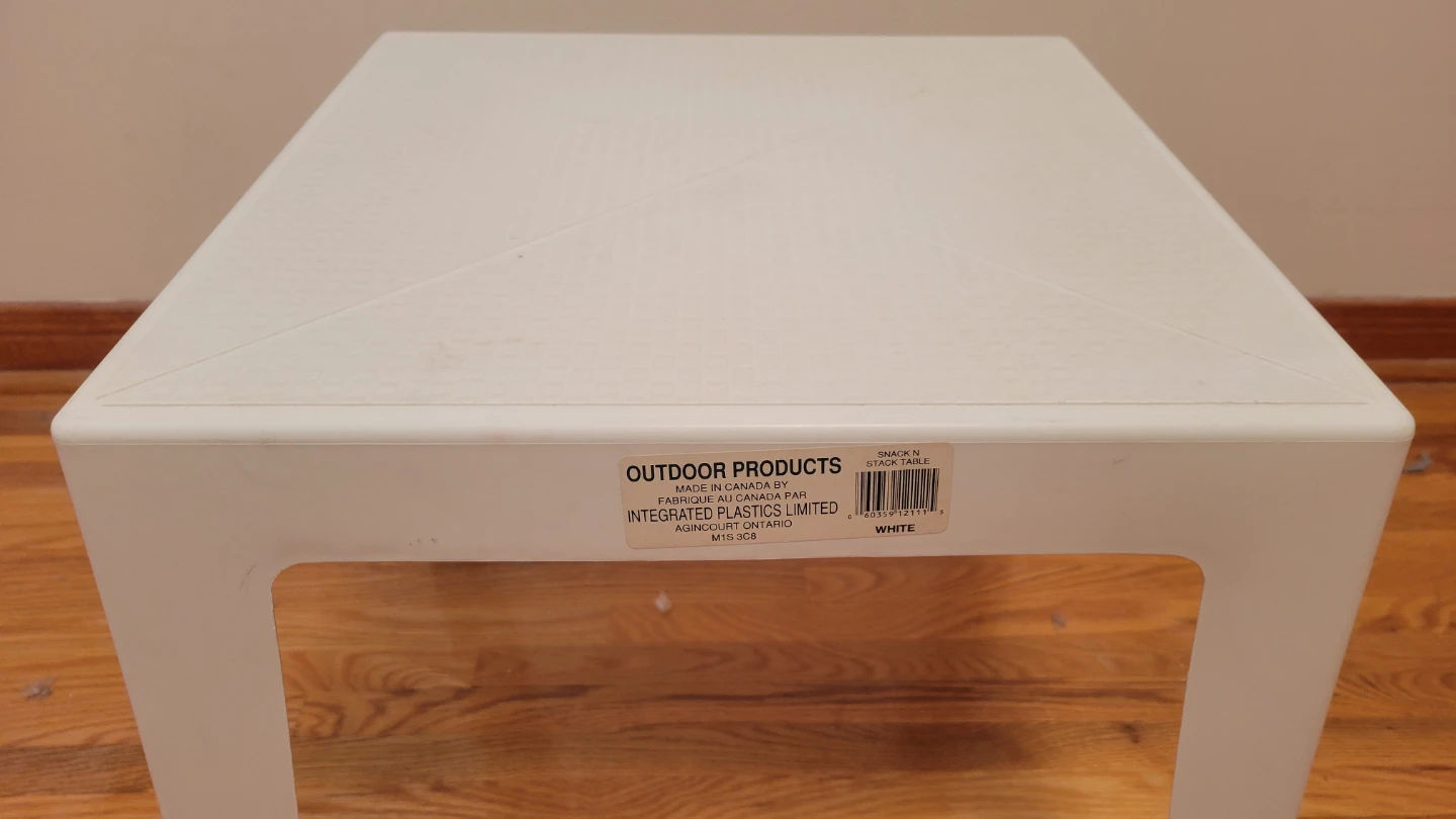 Outdoor Products White Plastic Side Table - photo 3