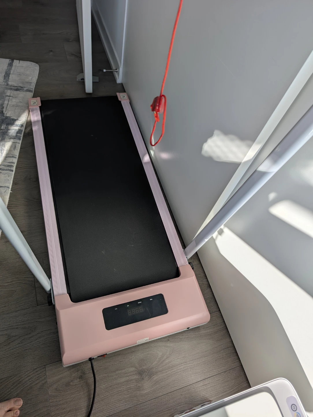 Pink Folding Treadmill with Remote