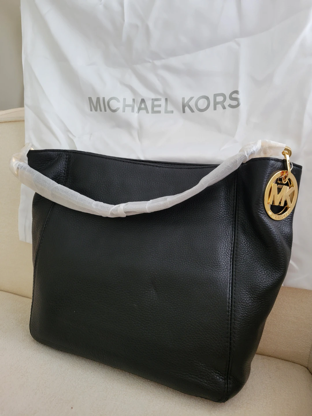 Michael Kors Black Leather Satchel