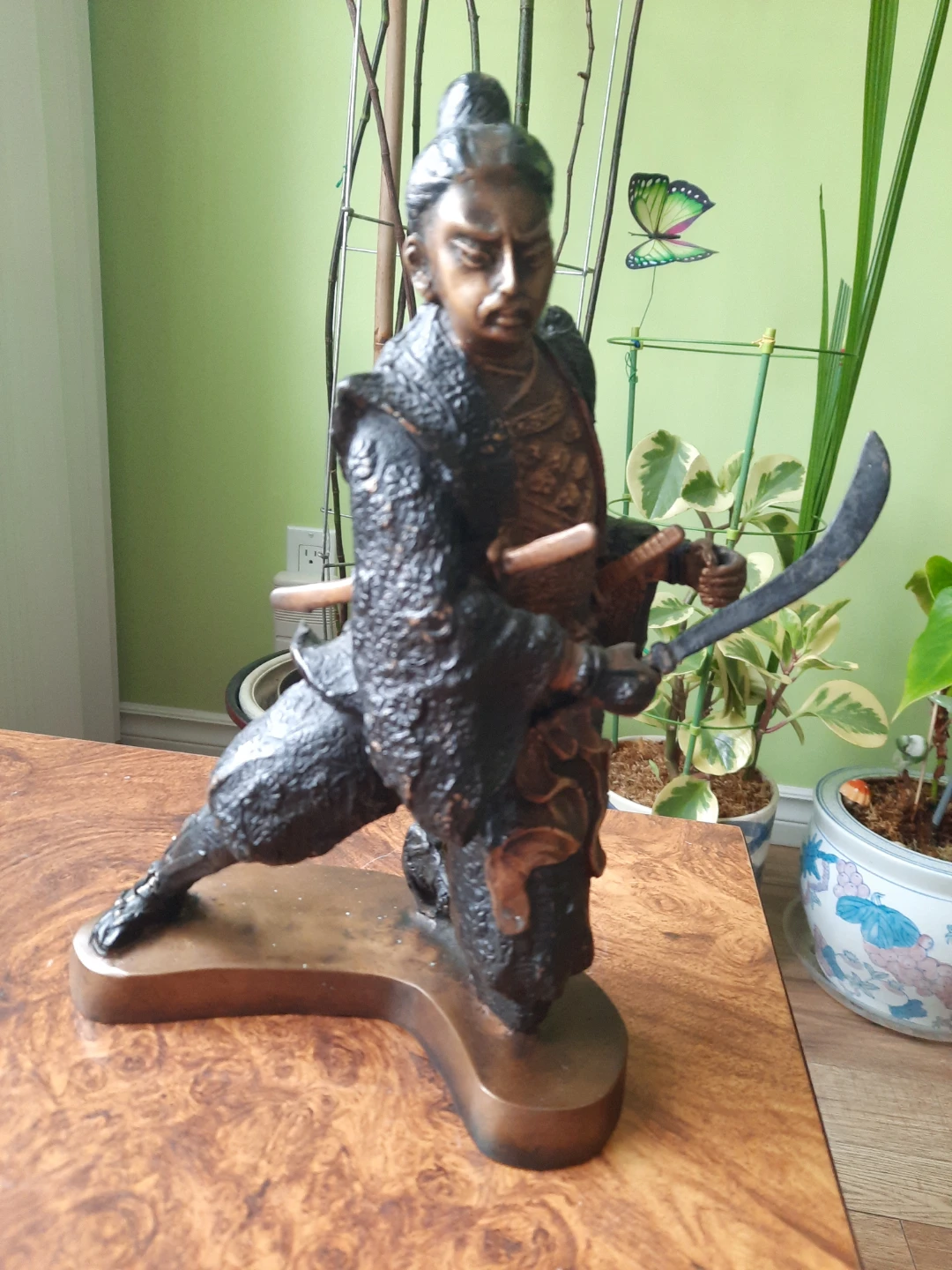 Samurai Figurine Statue Bronze Metal Warrior - photo 3