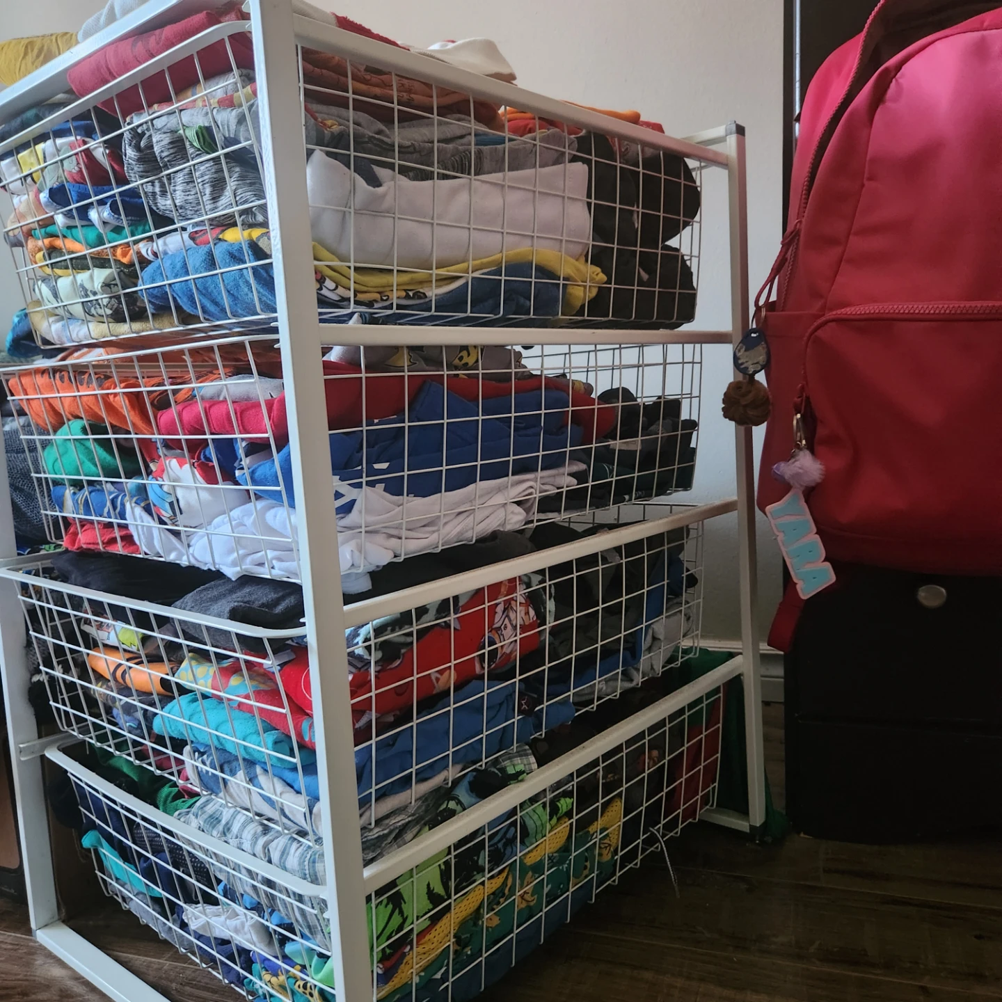 White 4-Tier Wire Basket Storage Shelf - photo 2