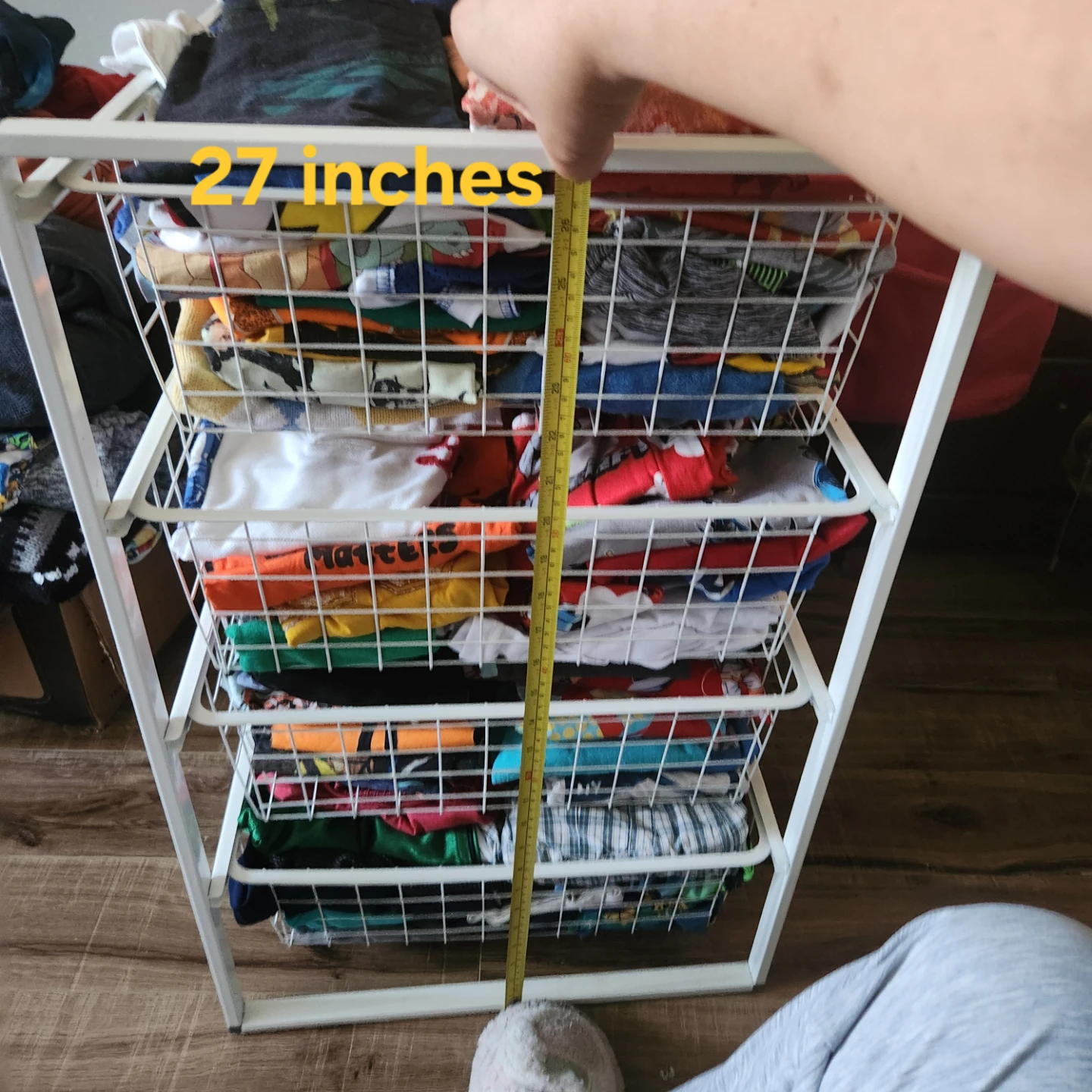 White 4-Tier Wire Basket Storage Shelf - photo 4