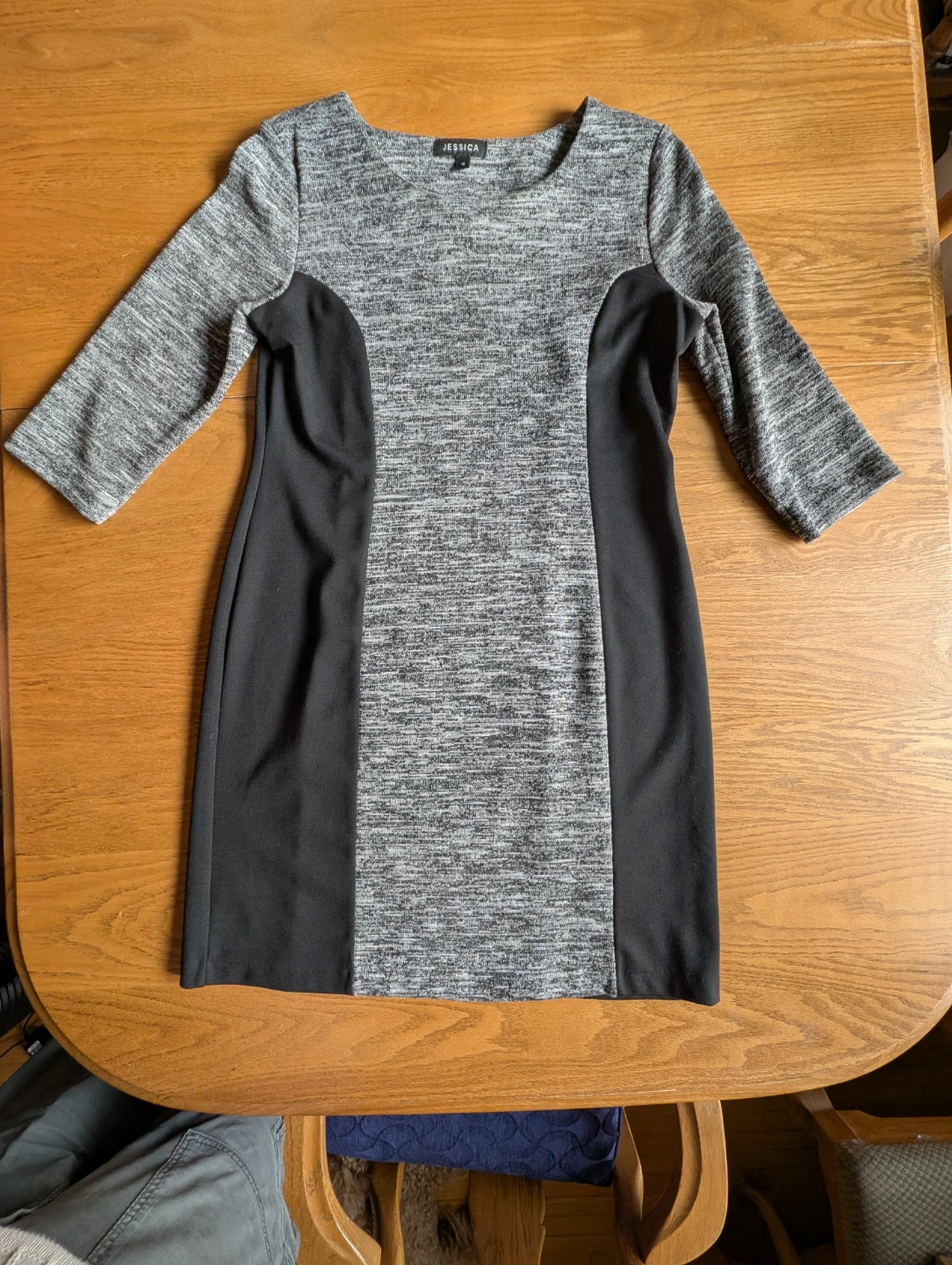 Jessica Women's Grey and Black Colourblock Dress Size 12