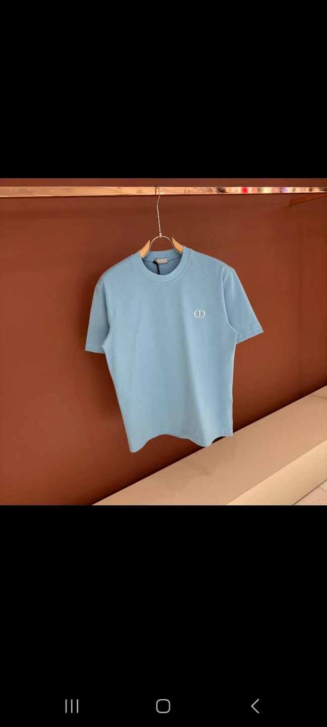 Dior CD Logo T-Shirt - Sky Blue