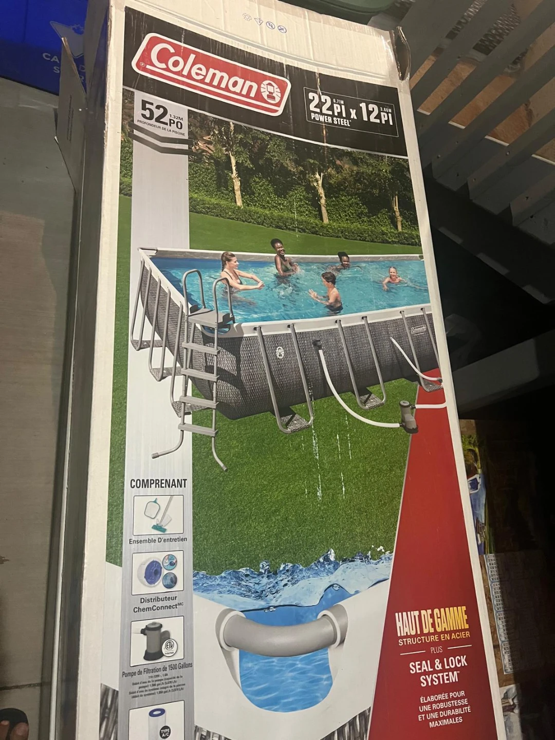Coleman 22ft x 12ft Power Steel Oval Above Ground Swimming Pool