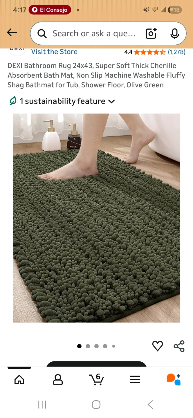 Bath Rug 24" x 60" Olive Green - photo 2