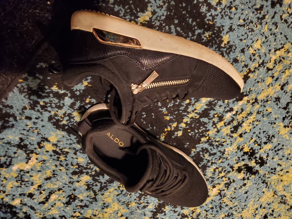 Aldo Black Fashion Sneakers with Gold Zipper Accent - photo 2