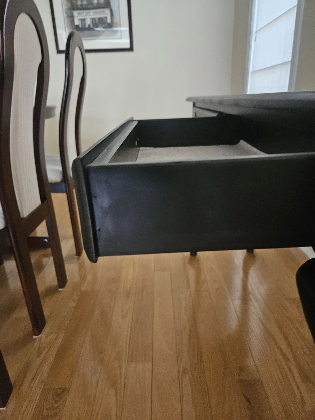 Black console table with 2 drawers - photo 2