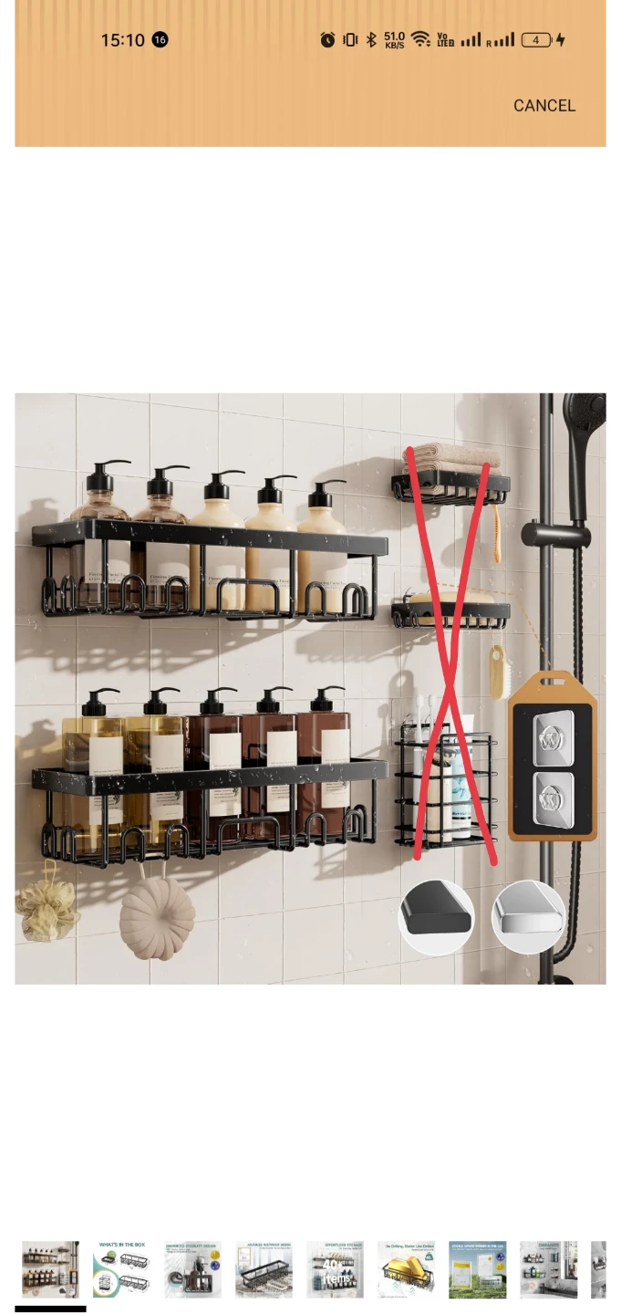 2 large metal shower caddy racks