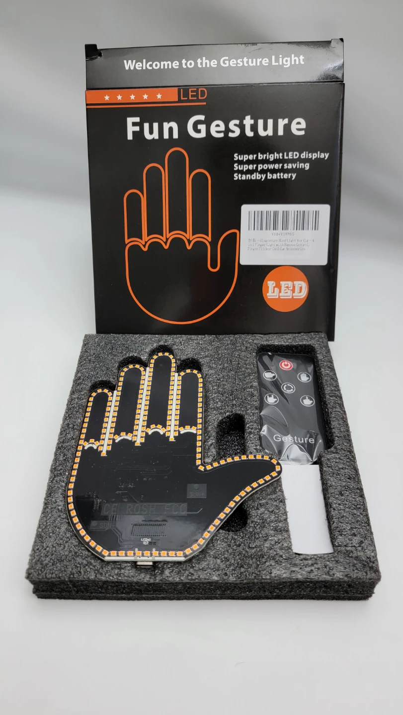 LED Car Gesture Light w/ Remote, Funny Completely Legal - photo 2