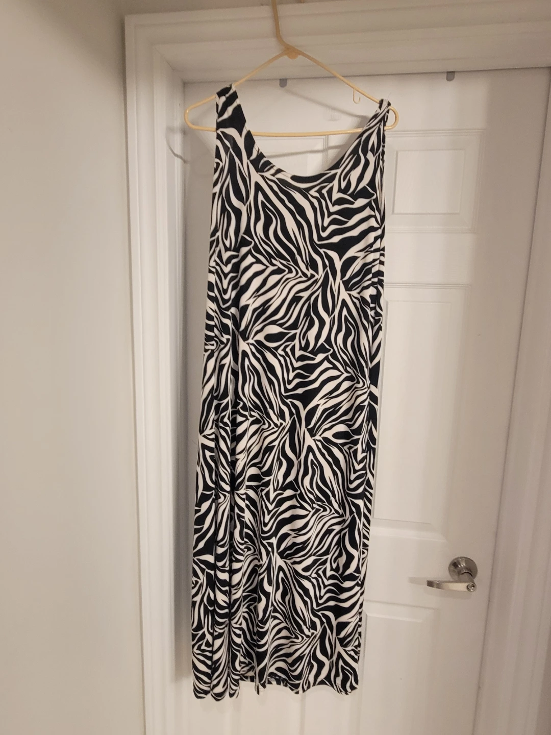 Black and White Zebra Print Maxi Dress