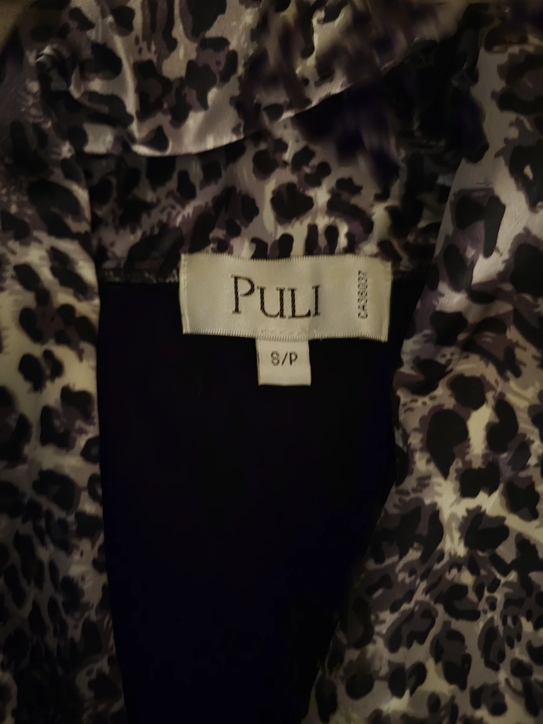 PULI Black Cardigan with Animal Print Scarf Detail - photo 2