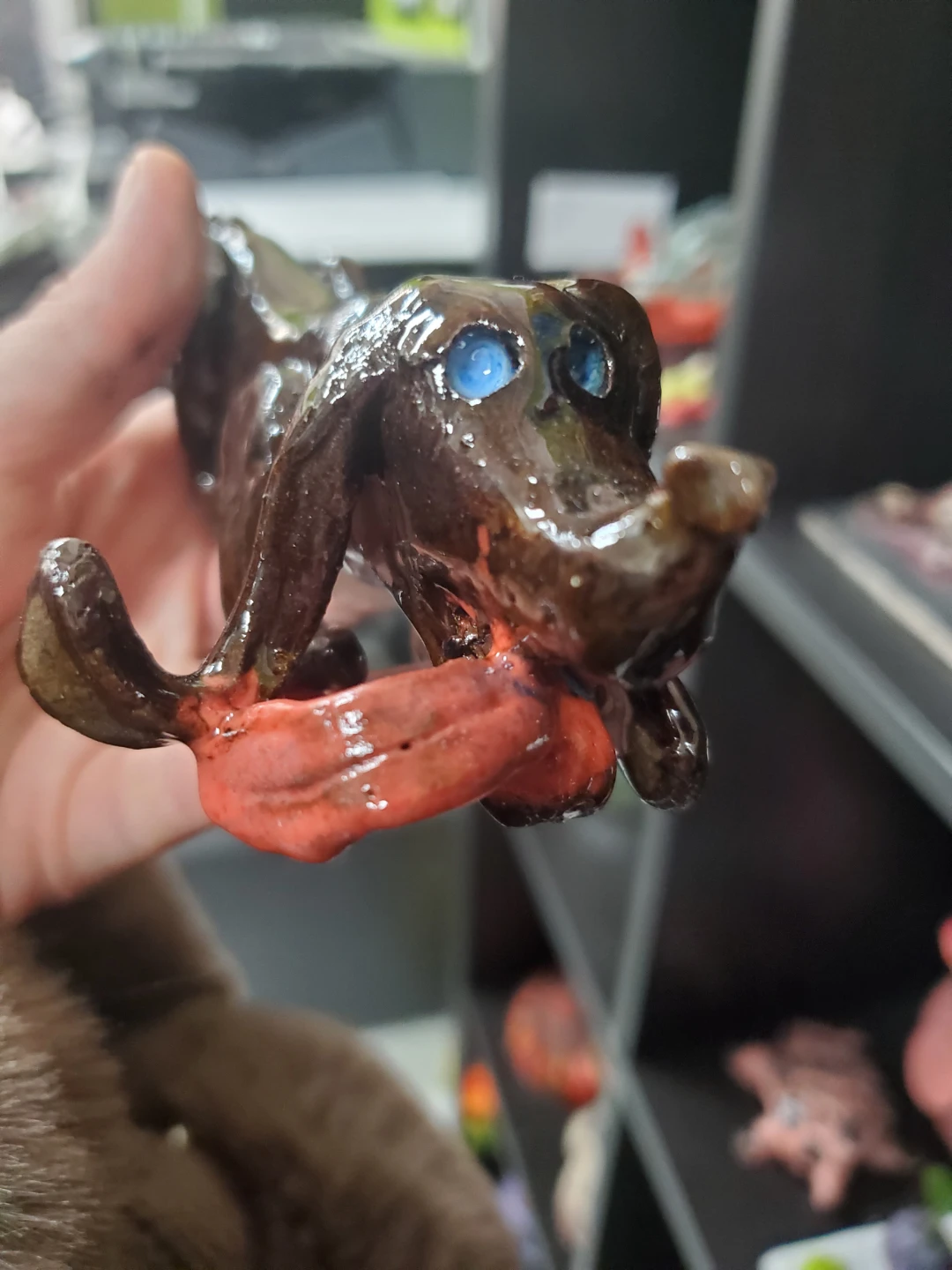 Handmade Chocolate Lab Dog Figurine Made by me a Local Artist
