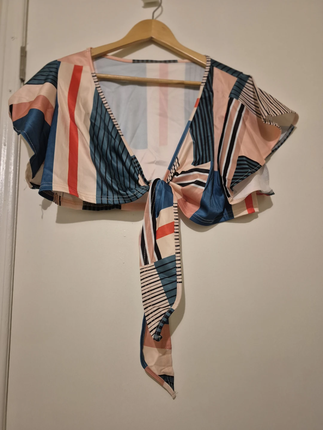 Women's Wide Leg Pants and Tie Front Top Set