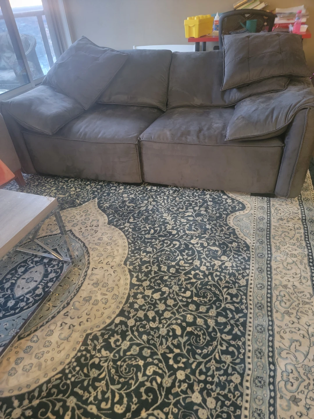 Grey Suede Sofa - photo 4