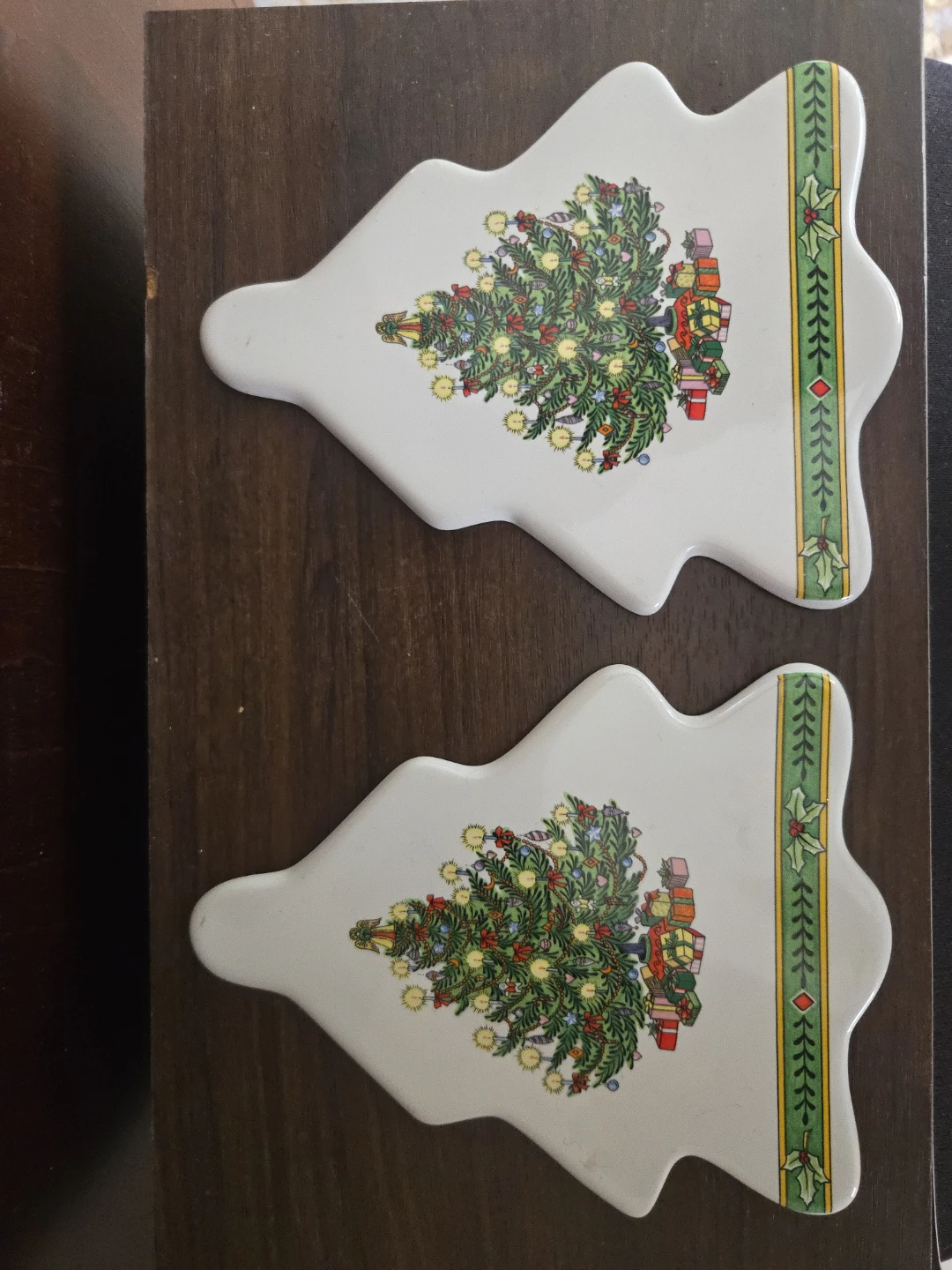 Set of 2 Christmas Tree Coasters