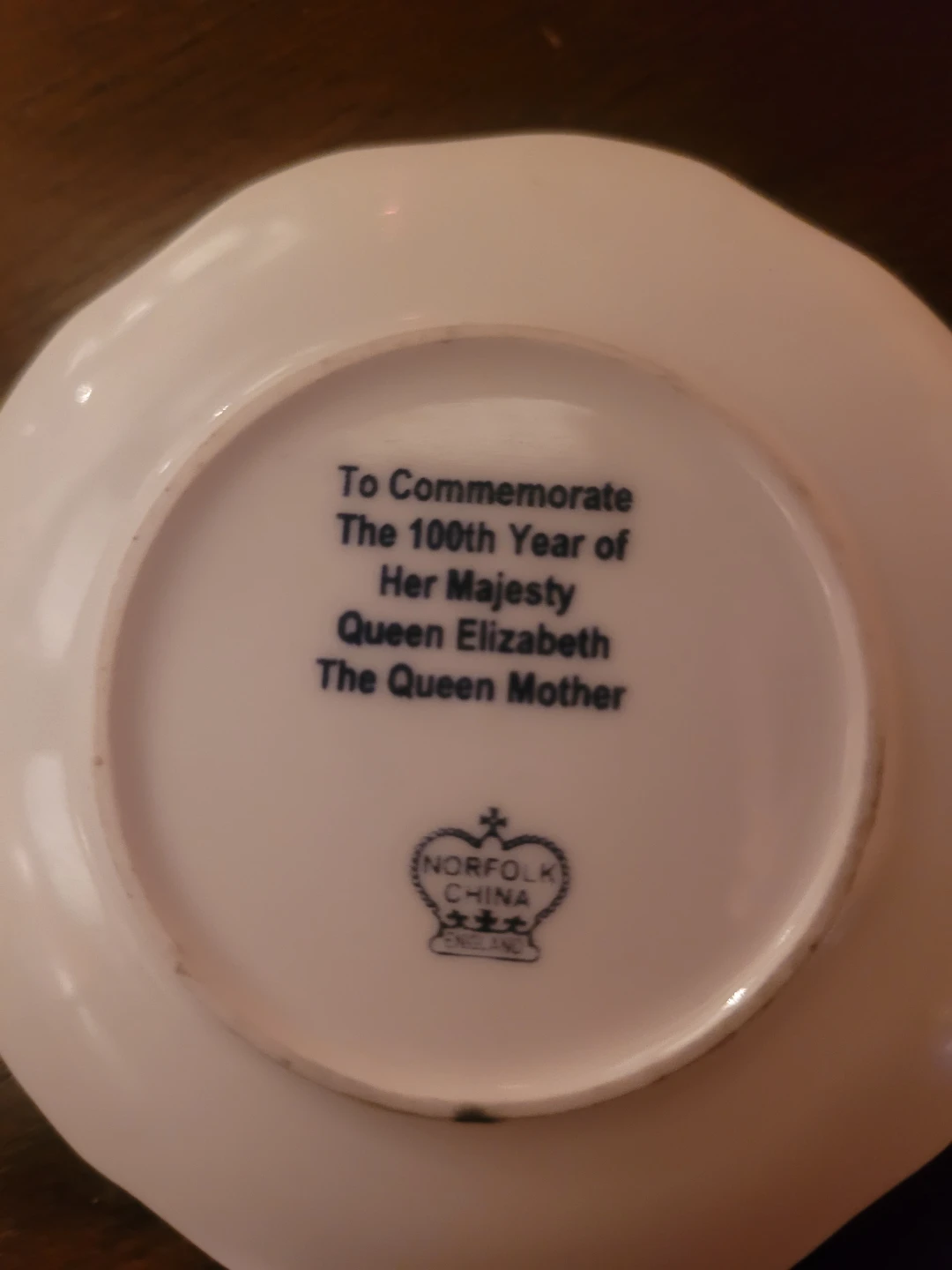 Norfolk China Queen Mother 100th bday mini plate - photo 2