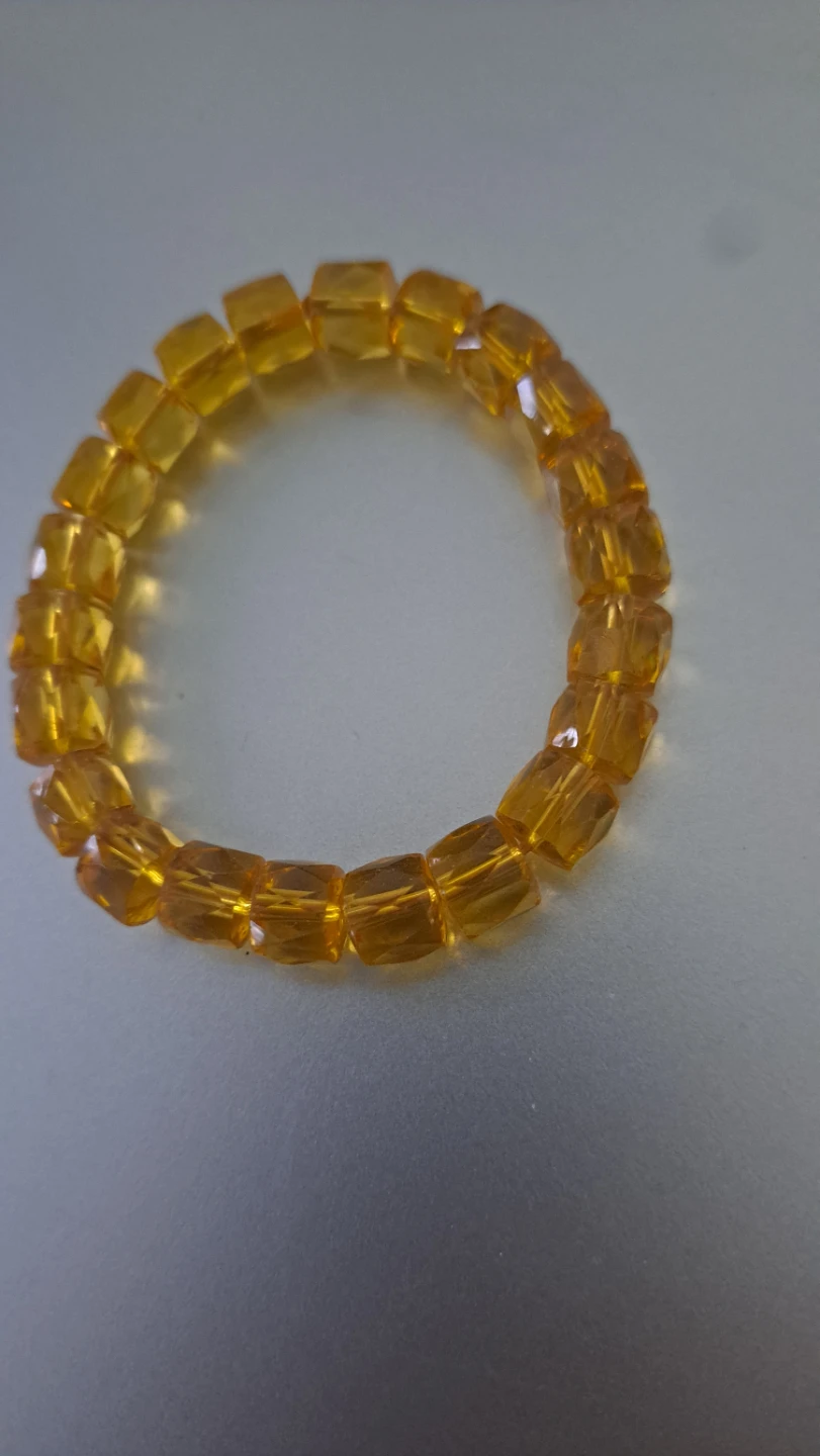 Stretch Bead Bracelet - Amber Coloured