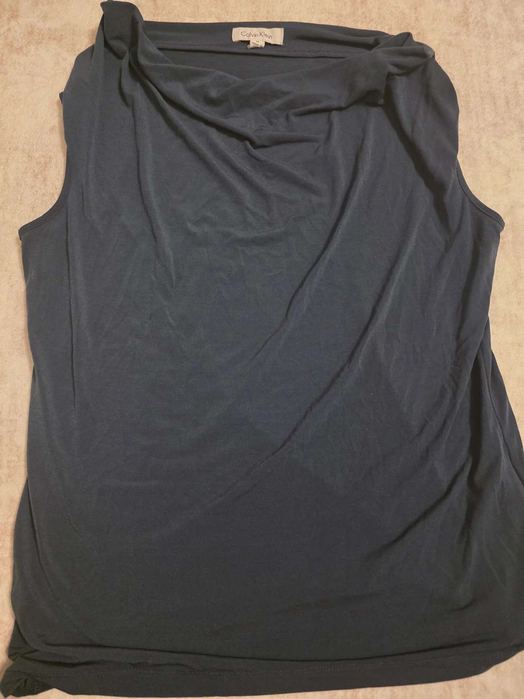 Calvin Klein Sleeveless Drape Neck Top
