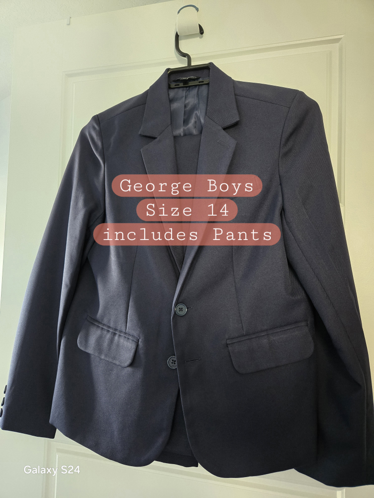 George Boys Navy Suit Set Size 14