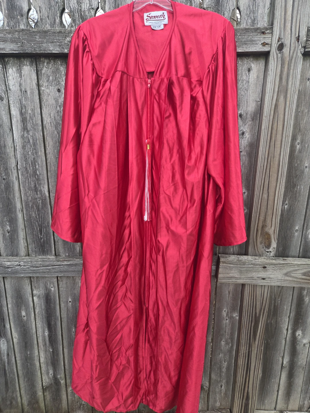 Smooth Red Graduation Cap and Gown Set